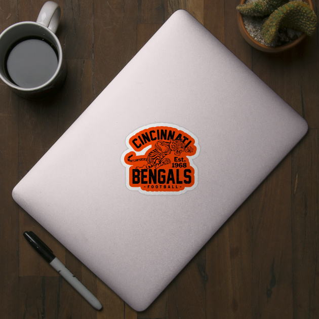 Vintage Cincinnati Bengals 3 by Buck Tee Originals by Buck Tee